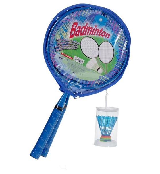 2 Rachete badminton cu fluturas, albastru 2 Rachete badminton cu fluturas, albastru