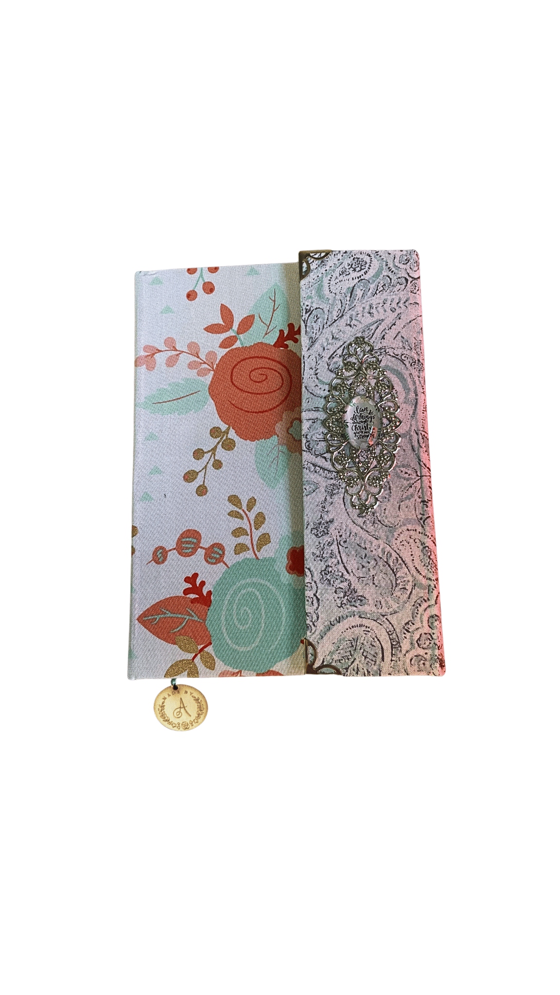 Biblia handmade, model 15, marime medie, inchidere cu clapeta, coperta tare textila, margini aurii, index, cuv. lui Isus cu rosu [SI 057 HM]