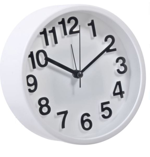 Ceas de birou cu alarma, alb (13cm) Ceas de birou cu alarma, alb (13cm)