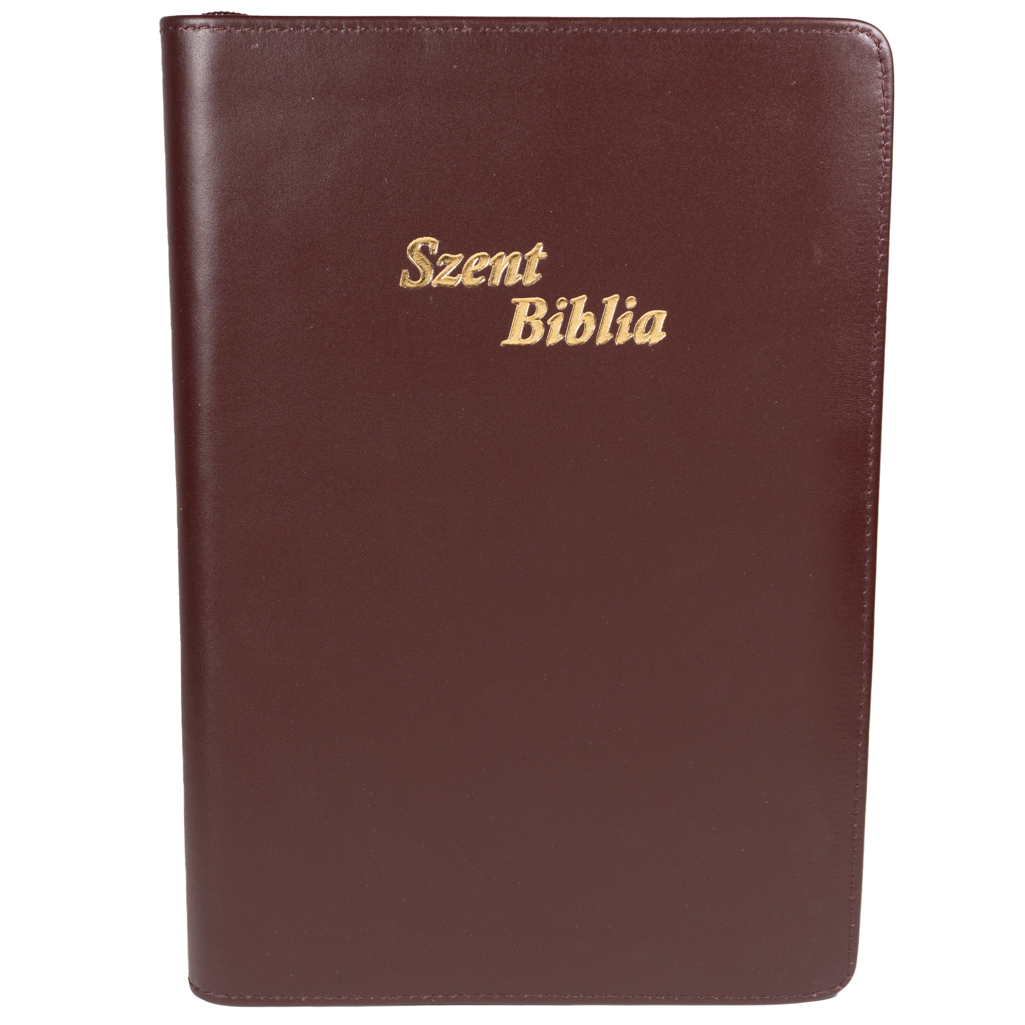 Szent Biblia, Nagy Biblia, Bordo sötét, Bőr, Cipzáros, Károli Gáspár Forditása - Biblia mare, piele in lb. maghiara [073 PF]