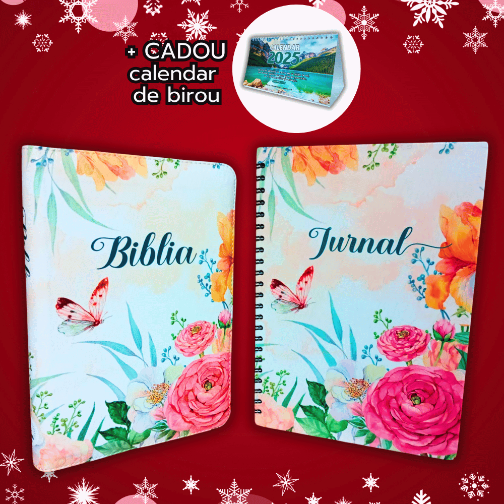 PACHET 1: Biblia + Jurnal cu versete (+ CADOU Calendar de birou)