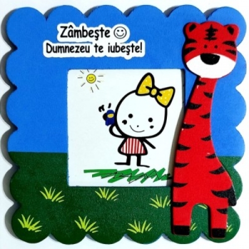 Rama foto lemn, tigrisor, Zambeste, Dumnezeu te iubeste! Rama foto lemn, tigrisor, Zambeste, Dumnezeu te iubeste!
