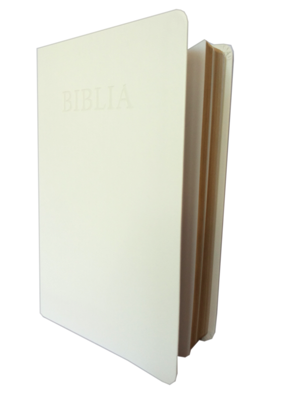 Biblia NTR (Biblia Noua Traducere), coperta imitatie piele, alba, aurita pe margini Biblia NTR (Biblia Noua Traducere), coperta imitatie piele, alba, aurita pe margini