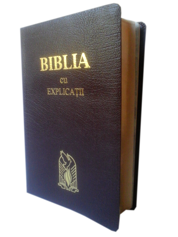 Biblia de lux, cu explicatii, concordanta, piele, visinie, margini aurite [CO 77 T]
