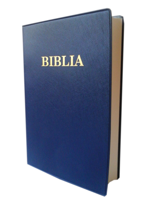 Biblie marime medie, coperta flexibila, albastra [SI 053]