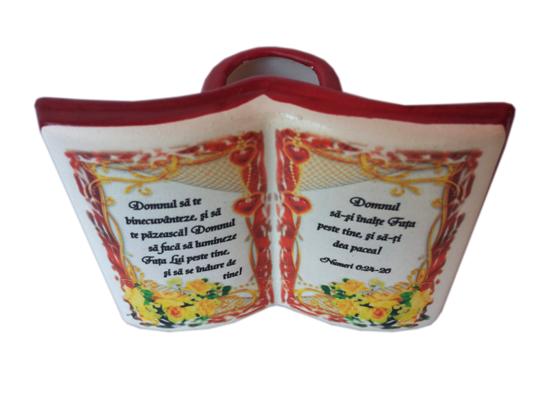 Suport pentru pixuri in forma de carte - Domnul sa te binecuvinteze Suport pentru pixuri in forma de carte - Domnul sa te binecuvinteze