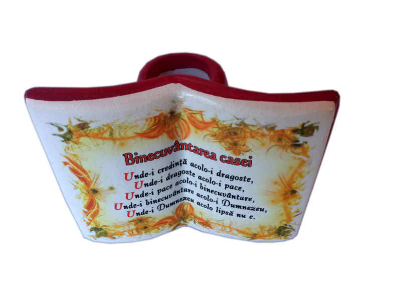 Suport pentru pixuri in forma de carte - Binecuvantarea casei Suport pentru pixuri in forma de carte - Binecuvantarea casei