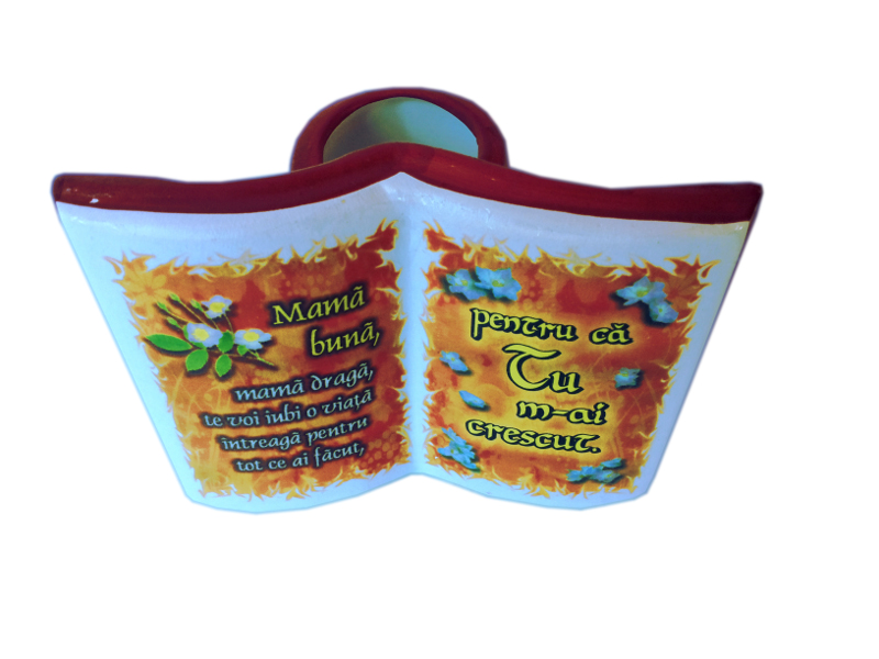 Suport pentru pixuri in forma de carte - Mama buna, mama draga Suport pentru pixuri in forma de carte - Mama buna, mama draga