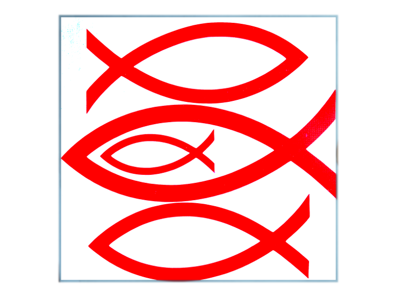 Autocolant - Set 4 semne peste - culoare rosie Autocolant - Set 4 semne peste - culoare rosie