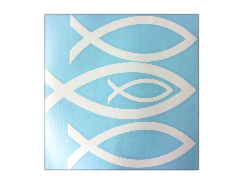 Autocolant - Set 4 semne peste - culoare alba Autocolant - Set 4 semne peste - culoare alba