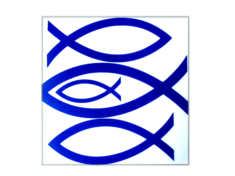 Autocolant - Set 4 semne peste - albastru Autocolant - Set 4 semne peste - albastru