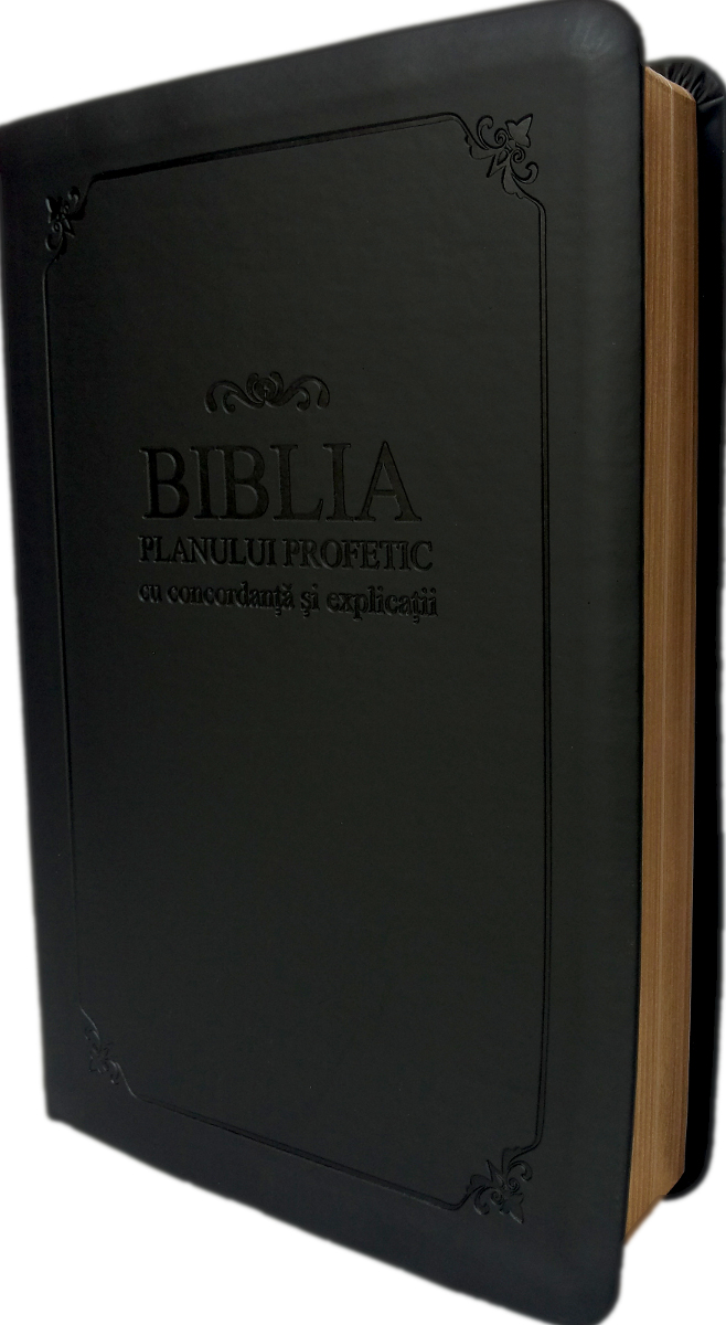 Biblia Planului Profetic - de lux, coperta imitatie piele, gri, cu concordanta si explicatii, aurita, cuv. lui Isus cu rosu Biblia Planului Profetic - de lux, coperta imitatie piele, gri, cu concordanta si explicatii, aurita, cuv. lui Isus cu rosu