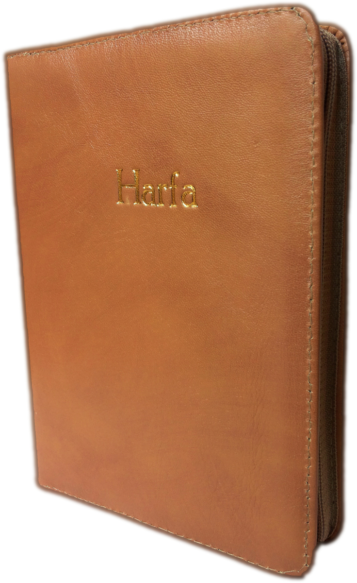 Harfa bisericilor lui Dumnezeu, editia 13, imbracata in piele, maro deschis, cu fermoar Harfa bisericilor lui Dumnezeu, editia 13, imbracata in piele, maro deschis, cu fermoar