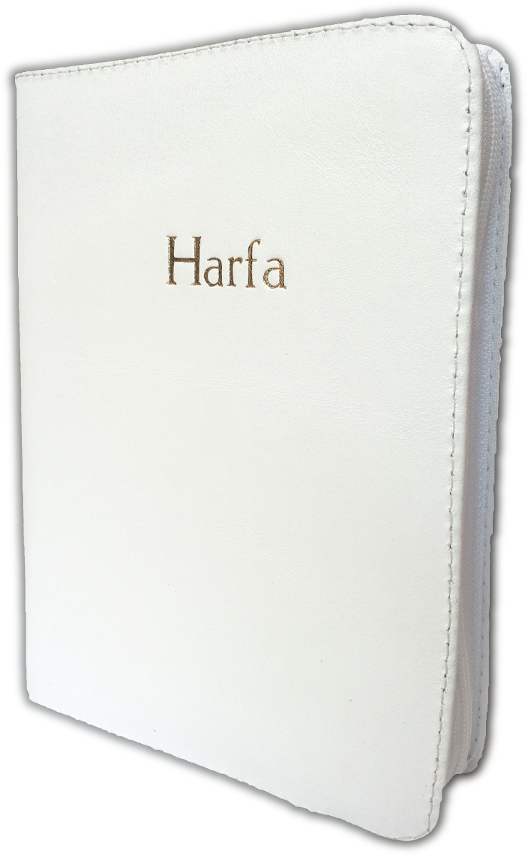 Harfa bisericilor lui Dumnezeu, editia 13, imbracata in piele, alba, cu fermoar Harfa bisericilor lui Dumnezeu, editia 13, imbracata in piele, alba, cu fermoar