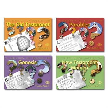 Set of 4 Children's puzzle books on the Old Testament, Parables, Genesis and New Testament Women.Set de 4 cărți puzzle pentru copii in engleza- Jocuri si activitati pentru copii