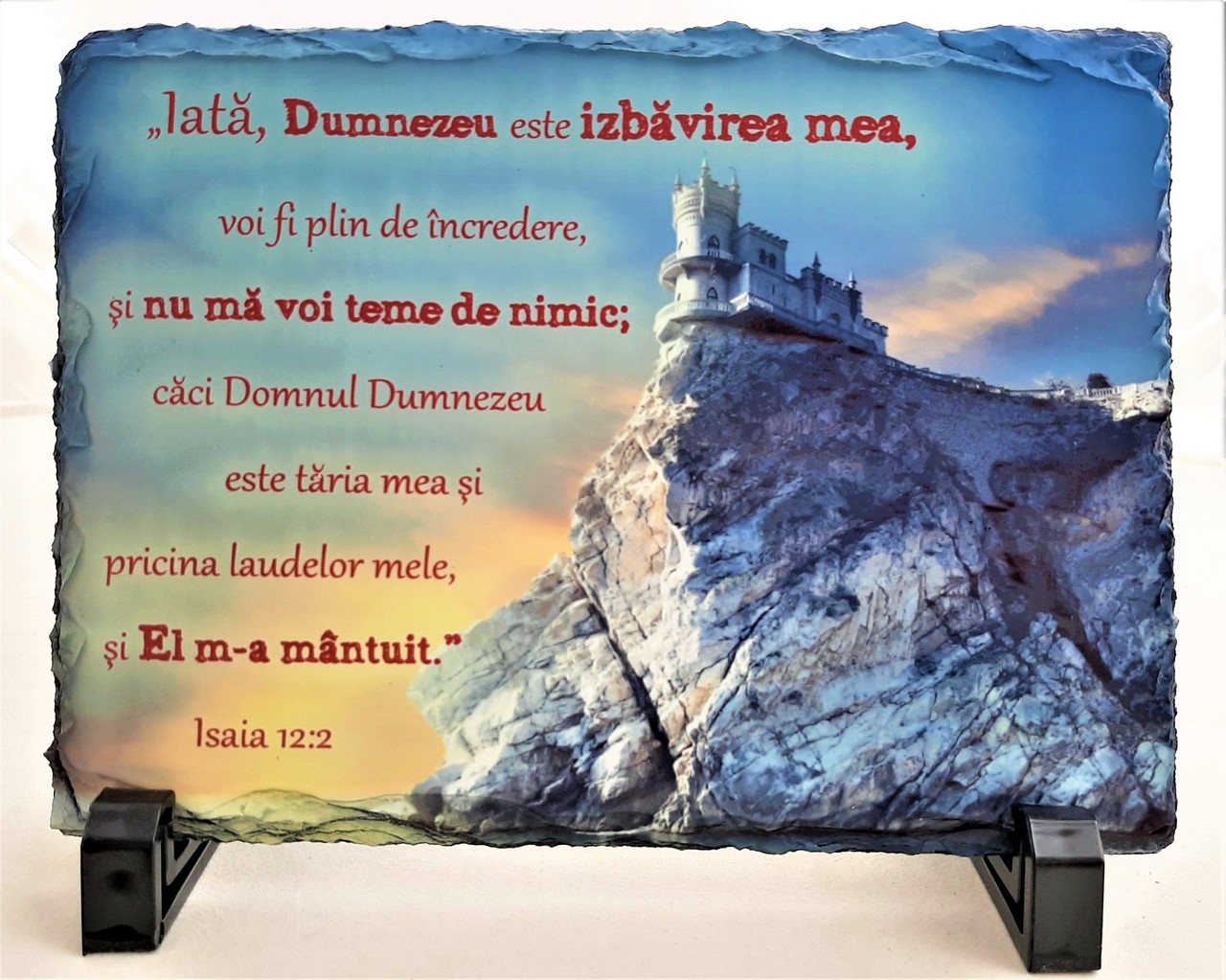 Placa ardezie - Iata Dumnezeu este izbavirea mea Placa ardezie - Iata Dumnezeu este izbavirea mea