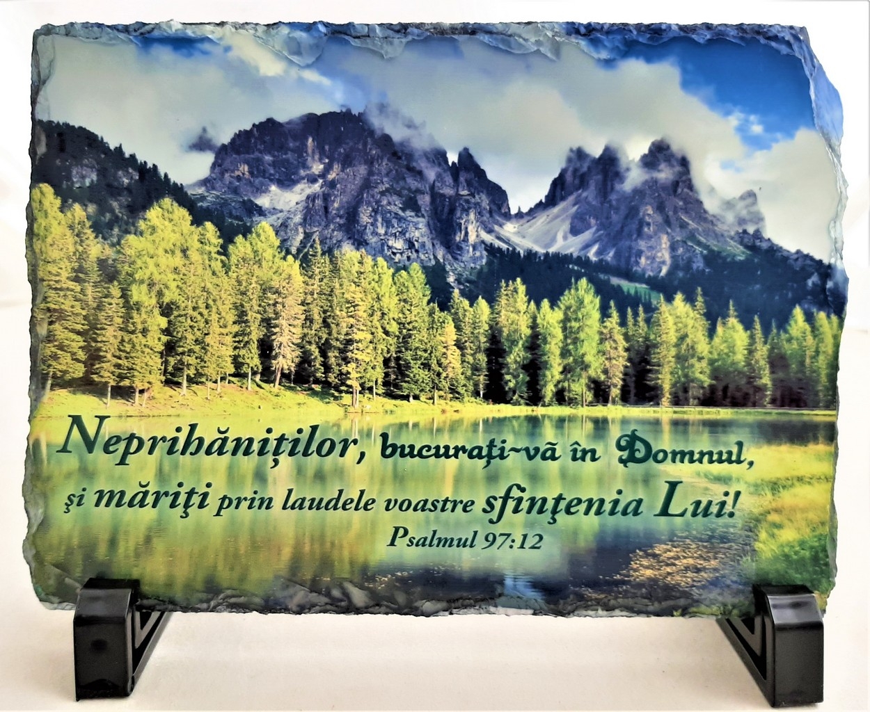 Placa ardezie - Neprihanitilor, bucurati-va in Domnul Placa ardezie - Neprihanitilor, bucurati-va in Domnul