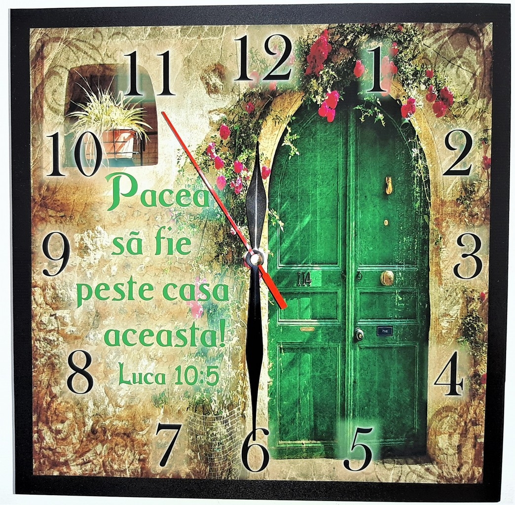 Ceas cu mesaj crestin - Pacea sa fie peste casa aceasta (2)