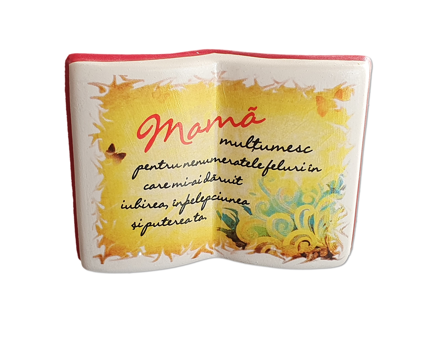 Suport creioane -  Mama multumesc 10x7.5x7 cm Suport creioane -  Mama multumesc 10x7.5x7 cm