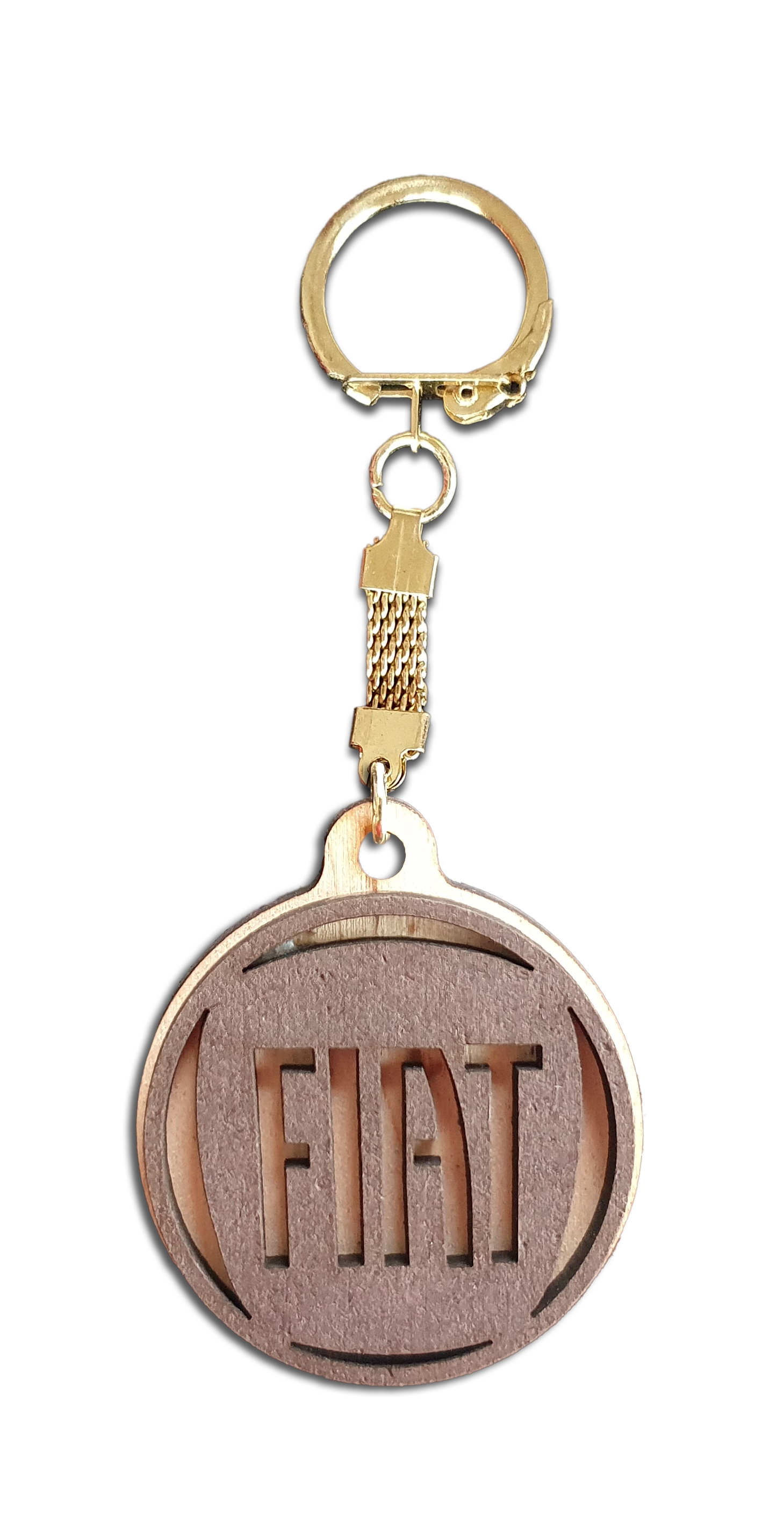 Breloc auto din lemn - Fiat
