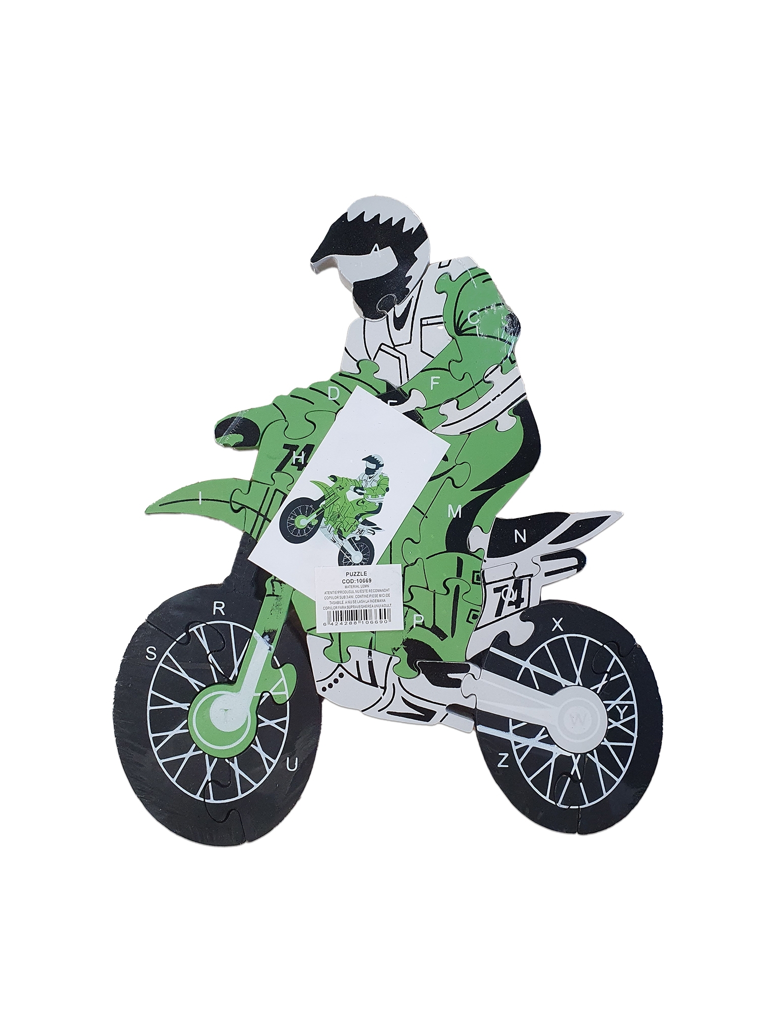 Jucarii din lemn -  Puzzle Motocicleta