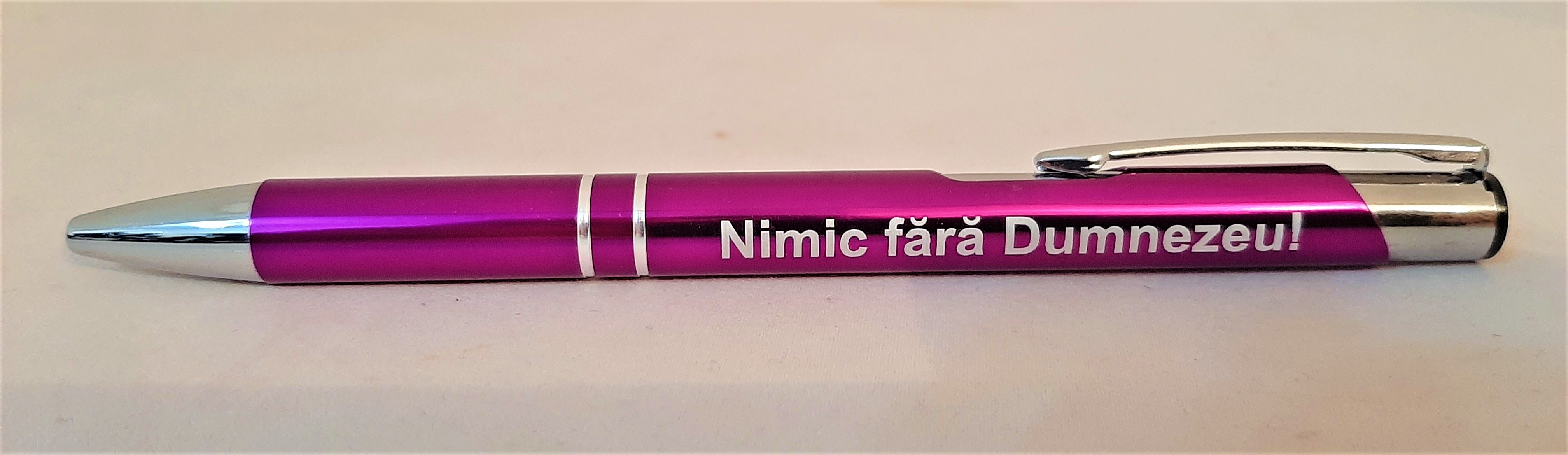 Pix metalic - Nimic fara Dumnezeu! (magenta) Pix metalic - Nimic fara Dumnezeu! (magenta)
