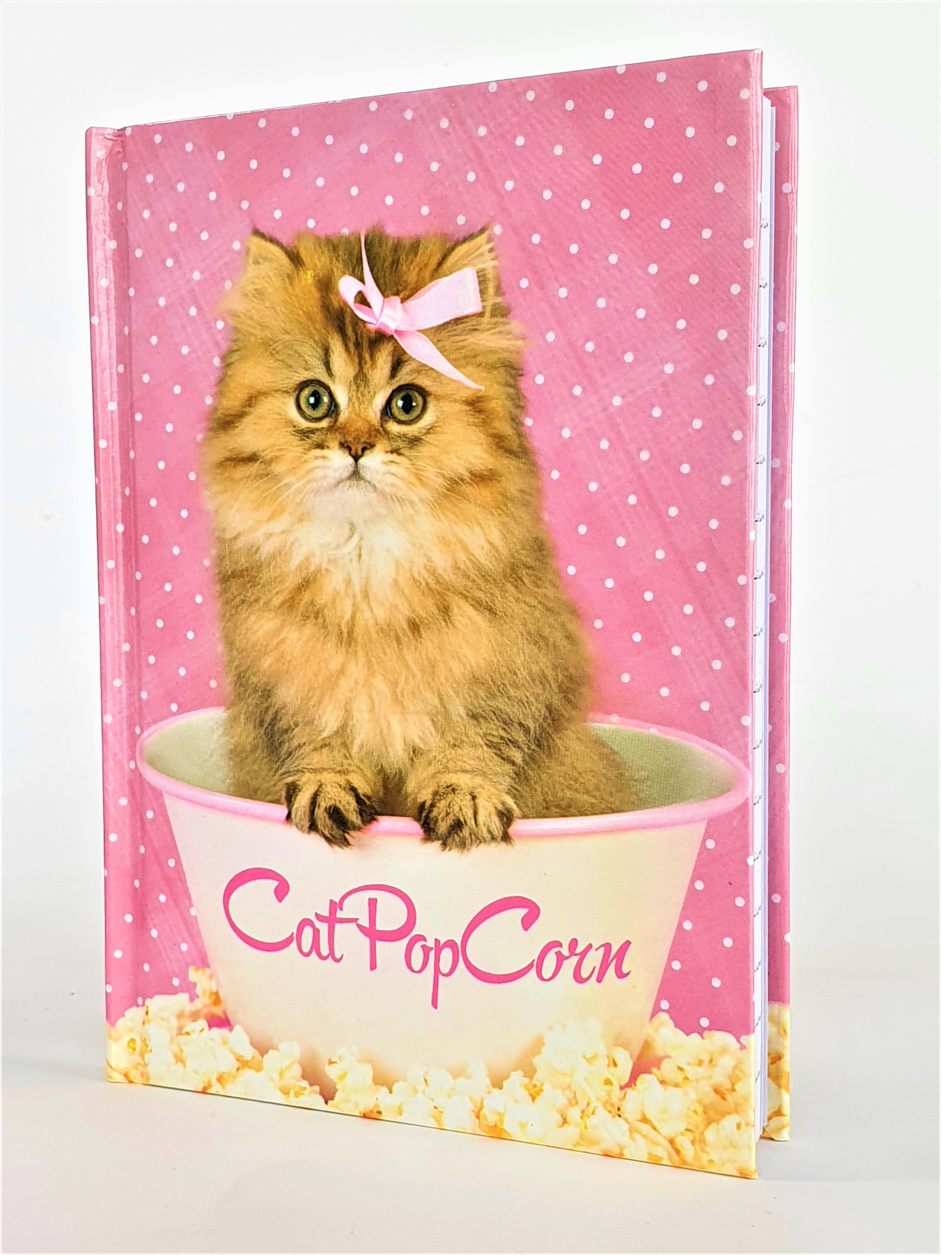 Carnetel A6, roz - Cat Pop Corn Carnetel A6, roz - Cat Pop Corn