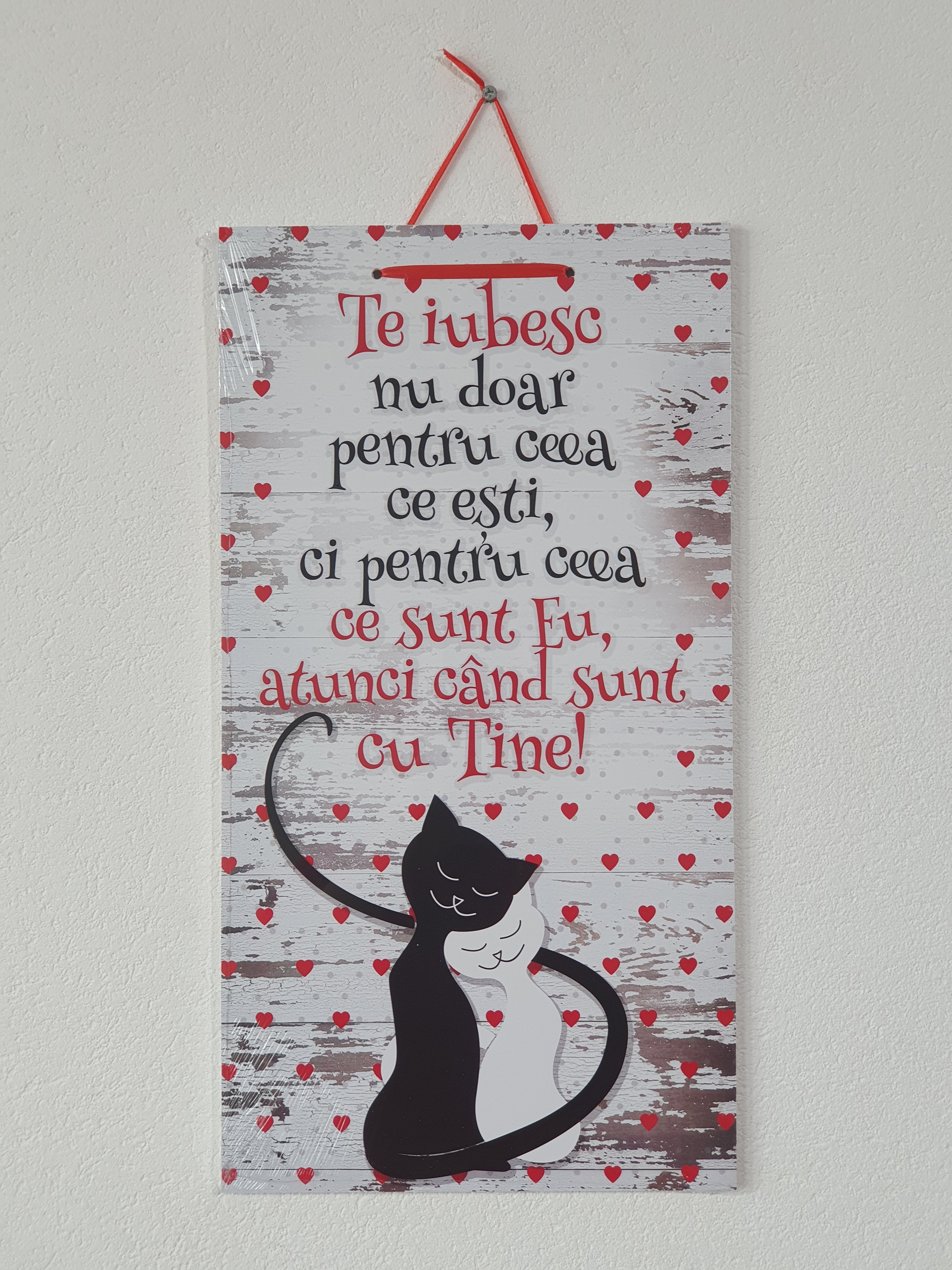Tablou motivational (27x48 cm) - Te iubesc