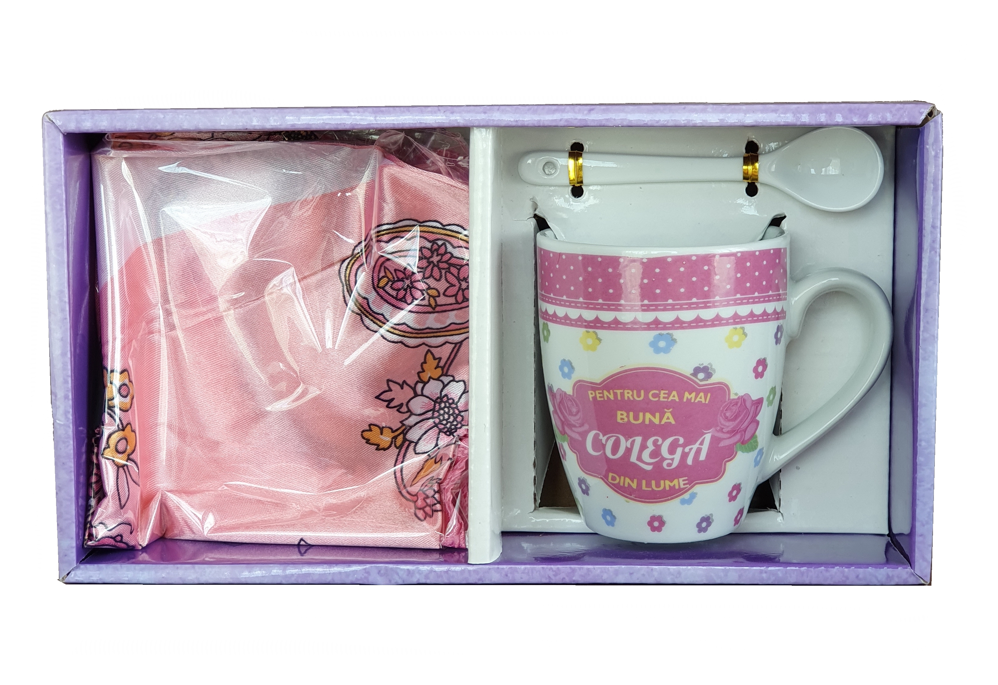 Set cana cu lingurita si esarfa - colega Set cana cu lingurita si esarfa - colega