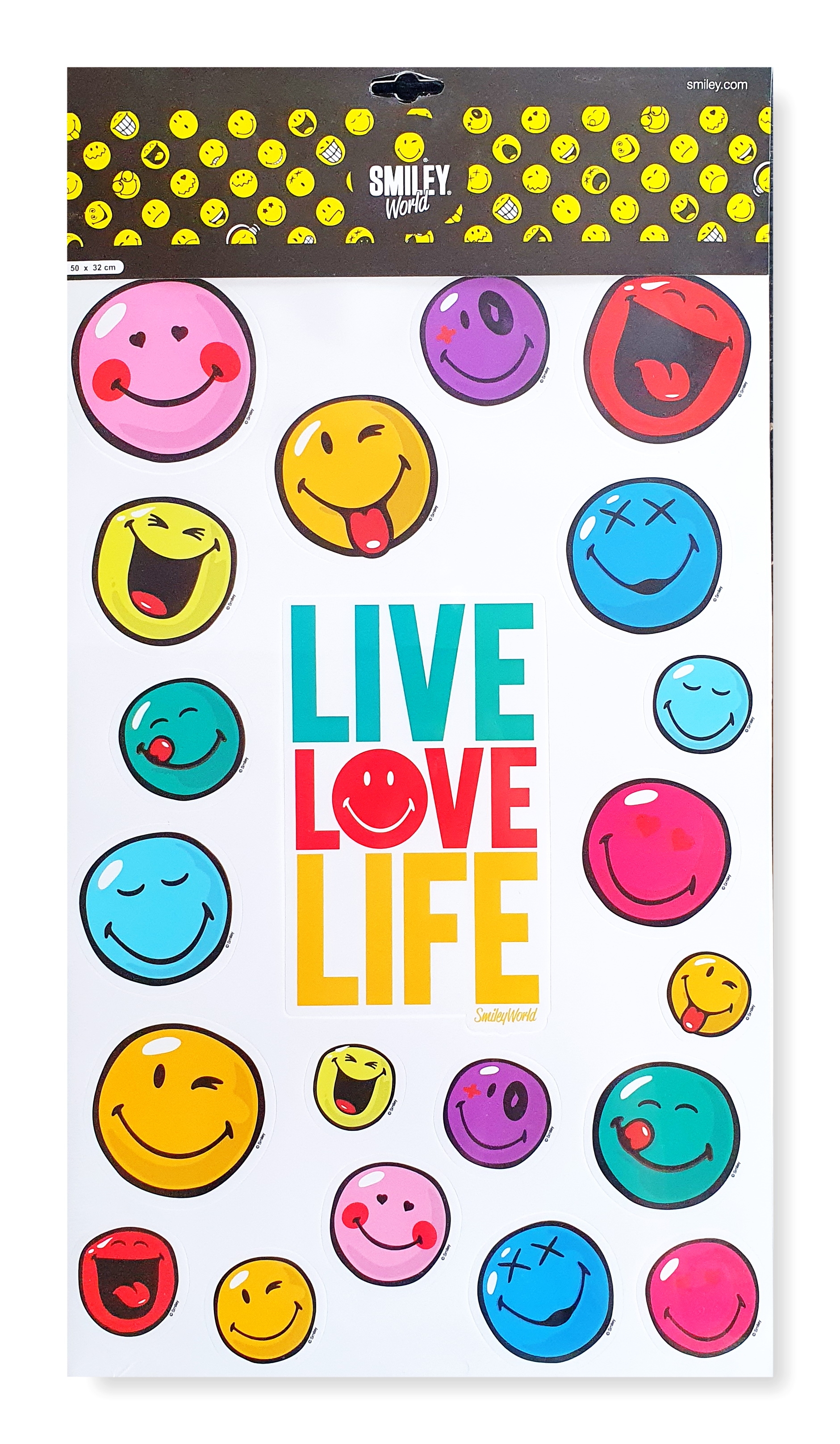 Autocolant de perete - Live, Love, Life + Smiley (50x32cm) Autocolant de perete - Live, Love, Life + Smiley (50x32cm)