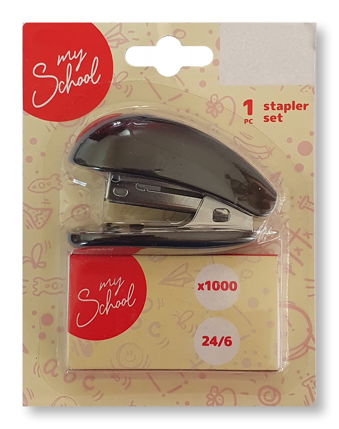 Capsator 24/6, negru + 1000 capse Capsator 24/6, negru + 1000 capse