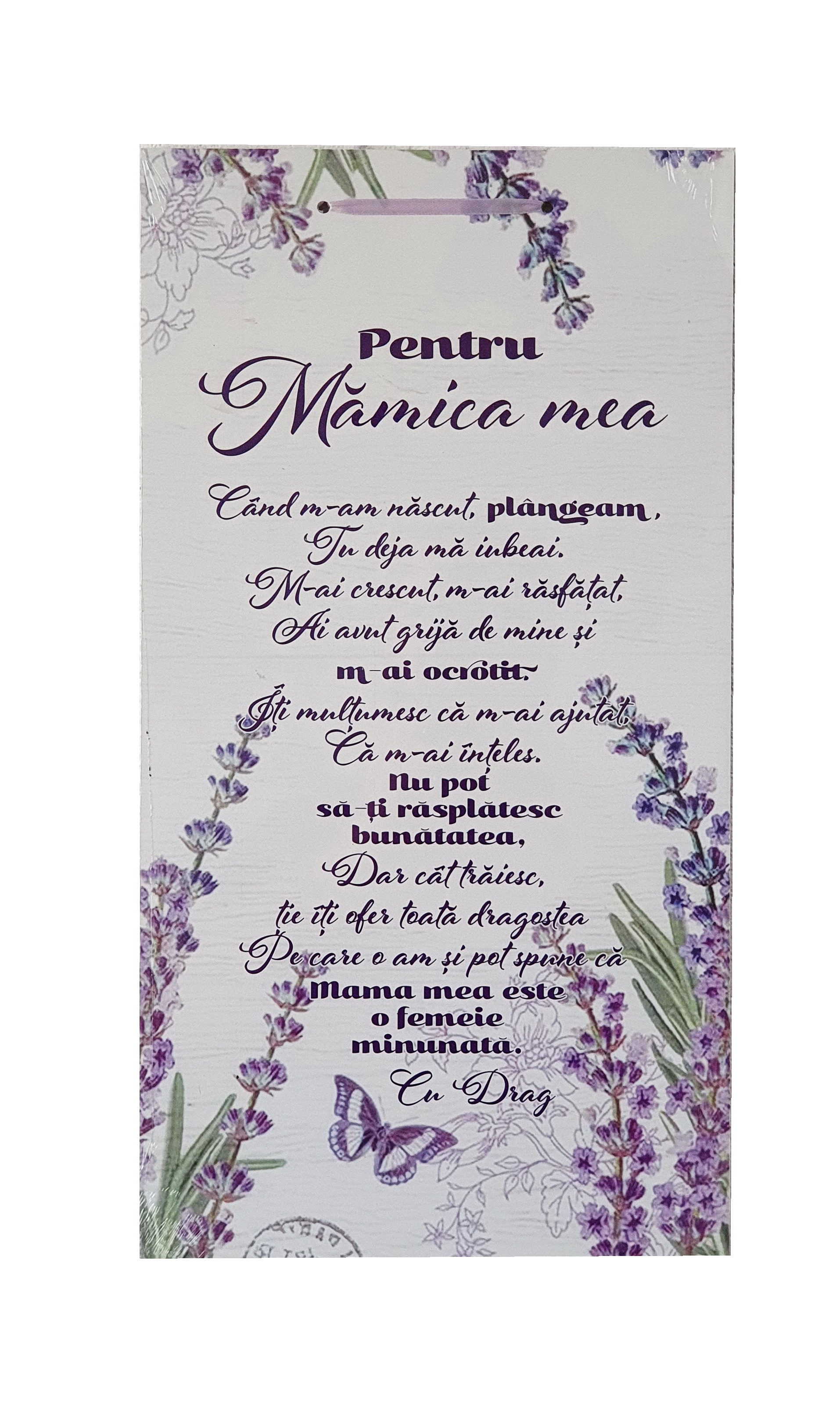 Tablou motivational, lavanda ( 26x48 cm ) - Pentru mamica mea