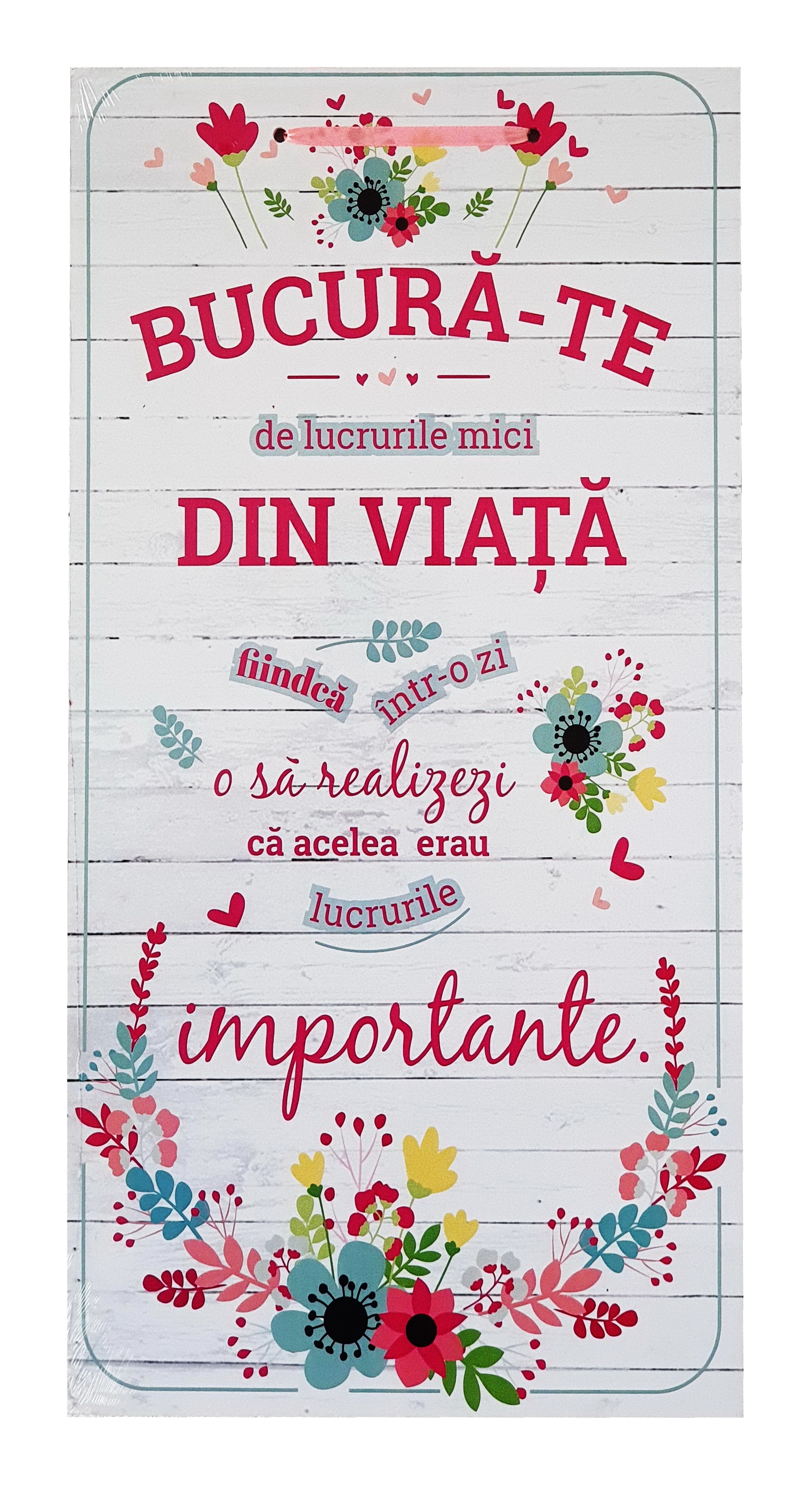Tablou motivational (26x48 cm) - Bucura-te de lucrurile mici Tablou motivational (26x48 cm) - Bucura-te de lucrurile mici