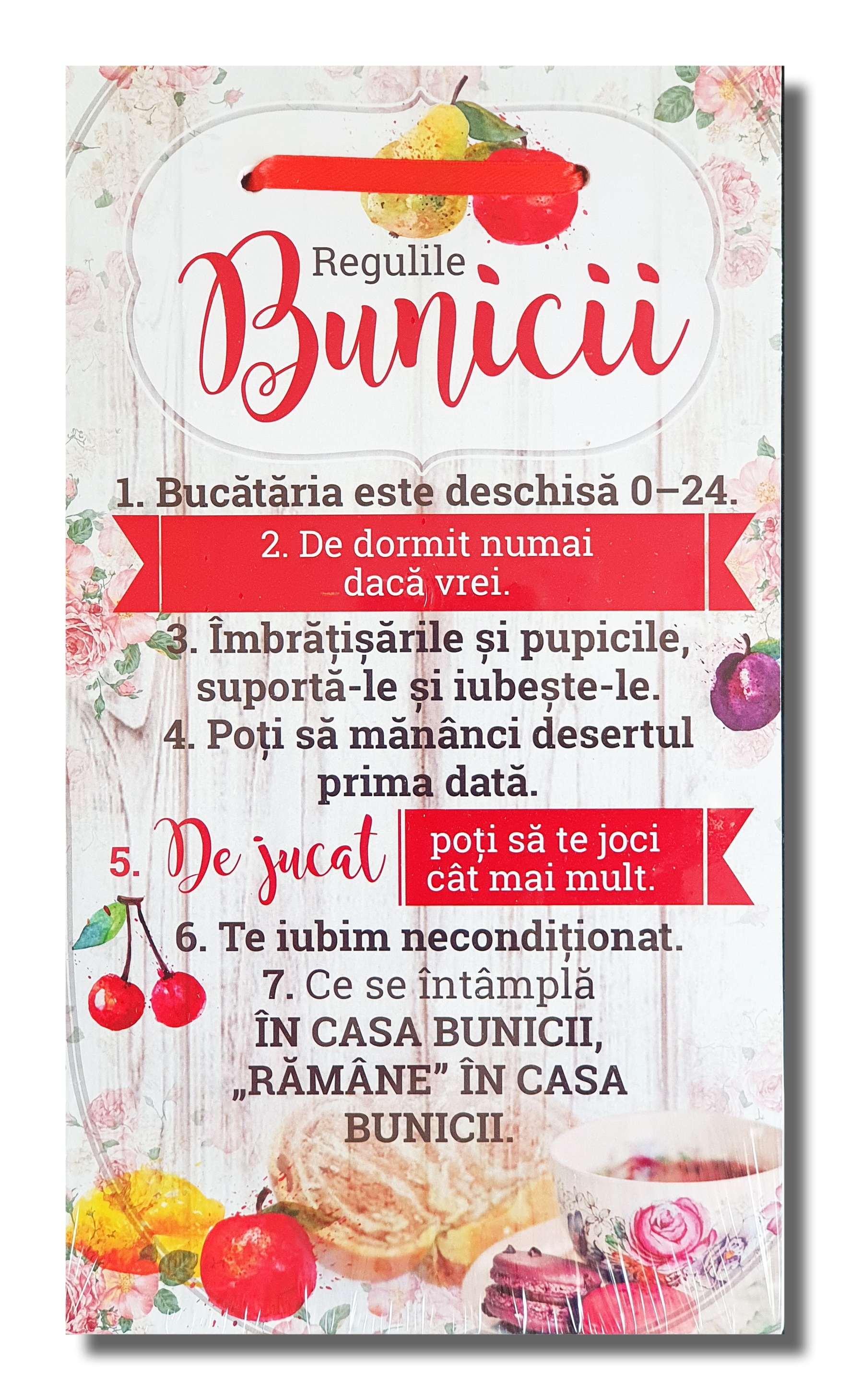 Tablou motivational ( 27x50 ) - Regulile bunicii Tablou motivational ( 27x50 ) - Regulile bunicii