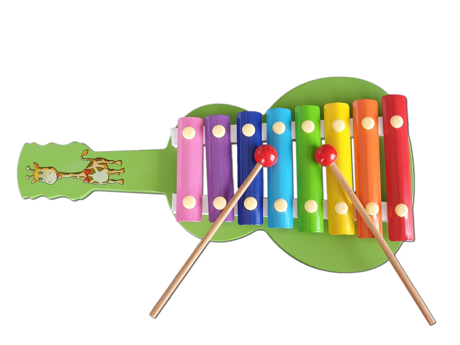 Instrument muzical - Xilofon, verde, in forma de chitara Instrument muzical - Xilofon, verde, in forma de chitara