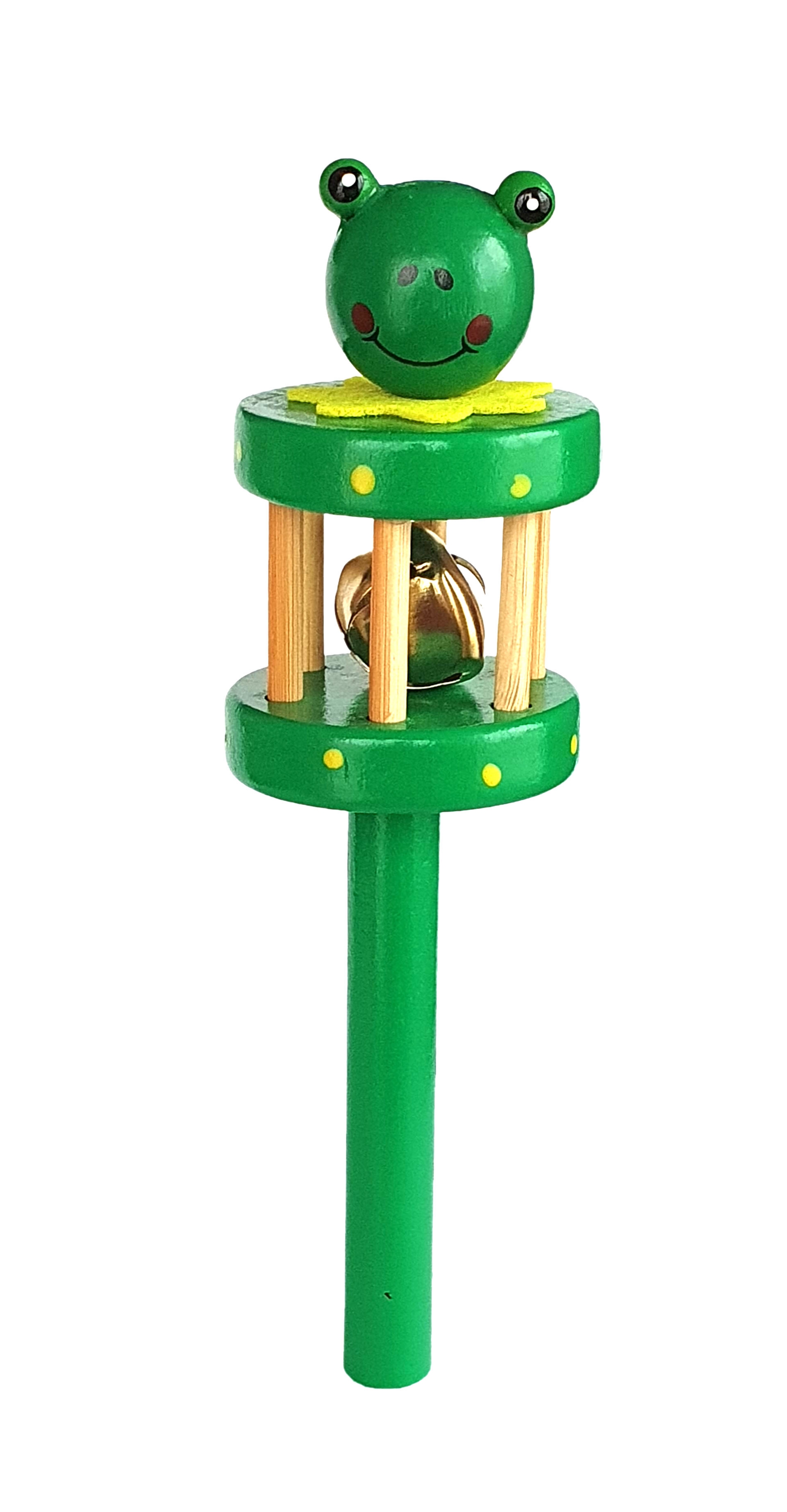 Zornaitoare din lemn cu clopotel metalic - Verde Zornaitoare din lemn cu clopotel metalic - Verde