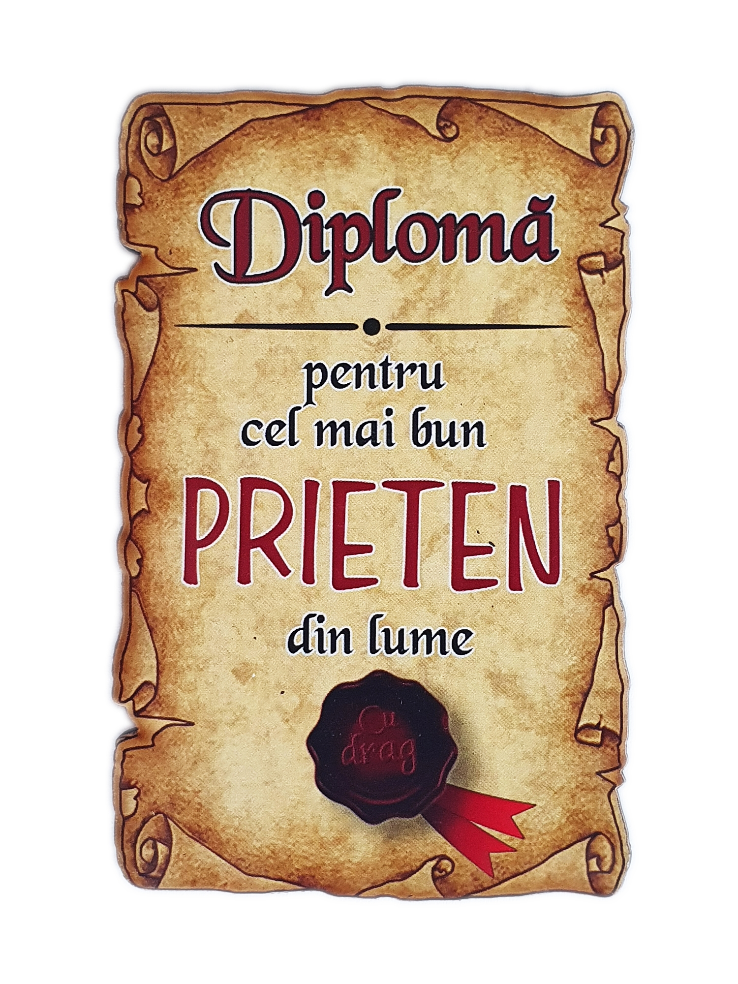 Magnet de frigider - Diploma pentru cel mai bun prieten Magnet de frigider - Diploma pentru cel mai bun prieten
