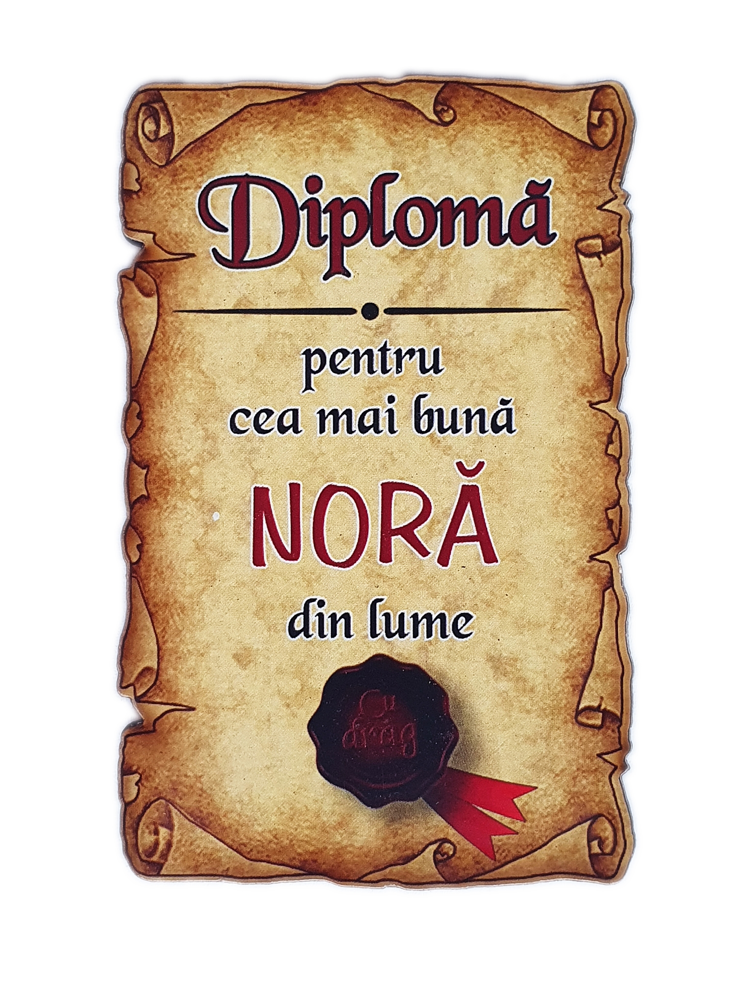 Magnet de frigider - Diploma pentru cea mai buna nora Magnet de frigider - Diploma pentru cea mai buna nora