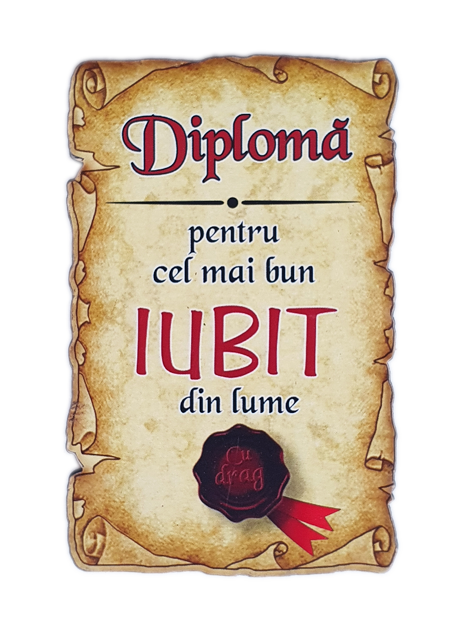 Magnet de frigider - Diplomă pentru cel mai bun iubit Magnet de frigider - Diplomă pentru cel mai bun iubit