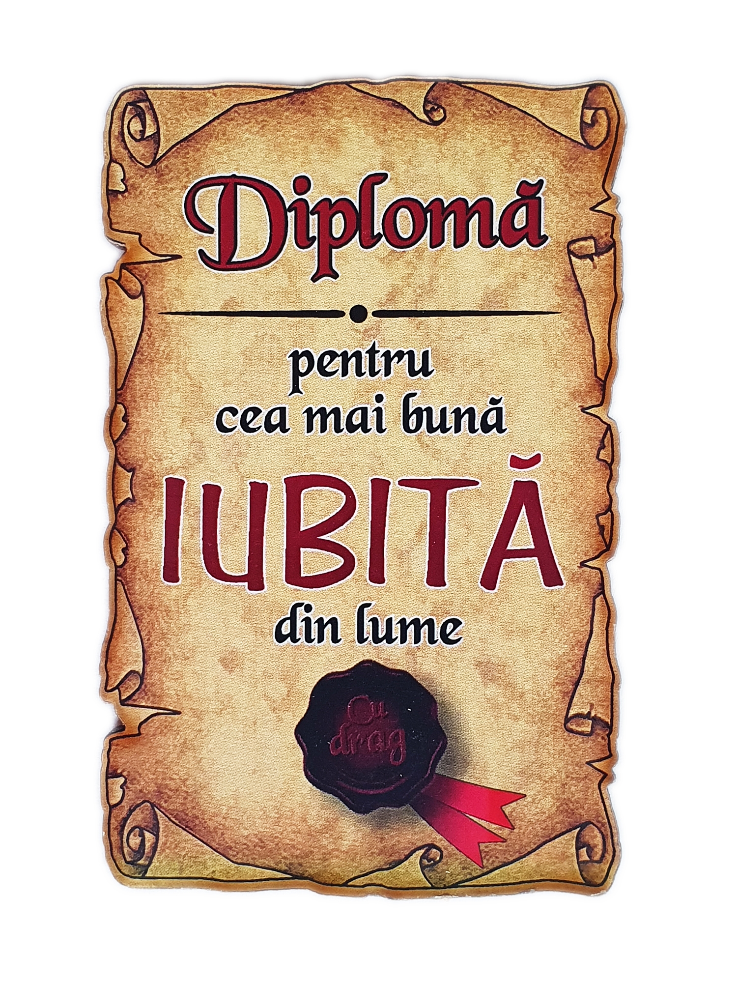 Magnet de frigider - Diploma pentru cea mai buna iubita Magnet de frigider - Diploma pentru cea mai buna iubita