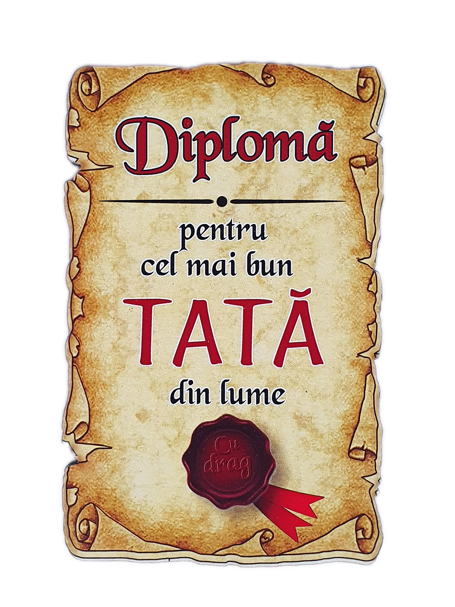 Magnet de frigider - Diplomă pentru cel mai bun tată Magnet de frigider - Diplomă pentru cel mai bun tată