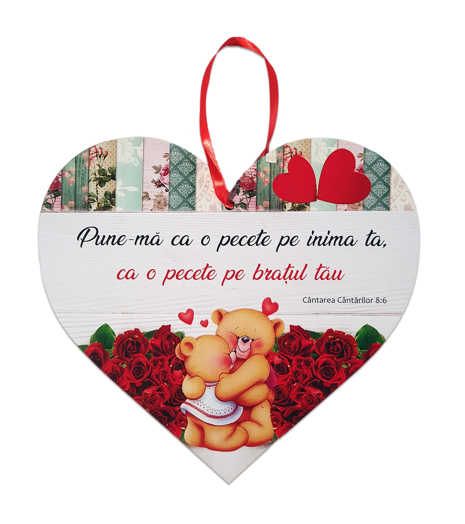 Tablita inima cu mesaj crestin - Pune-ma ca o pecete Tablita inima cu mesaj crestin - Pune-ma ca o pecete