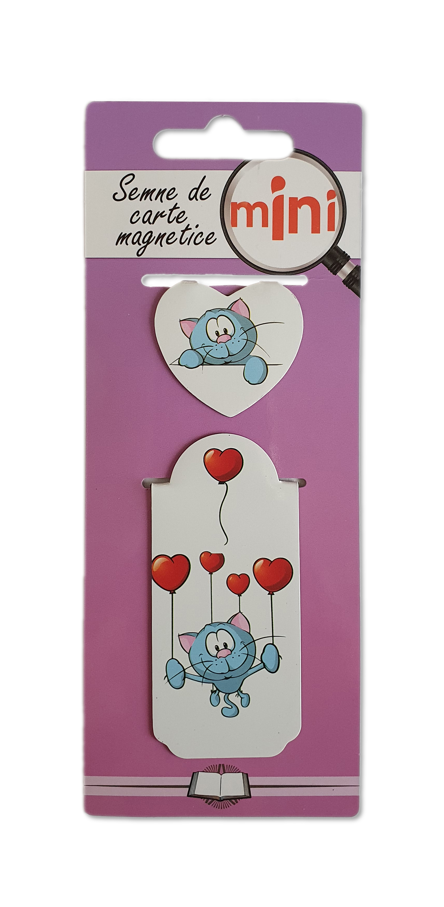Semn de carte magnetic - Pisică cu baloane Semn de carte magnetic - Pisică cu baloane