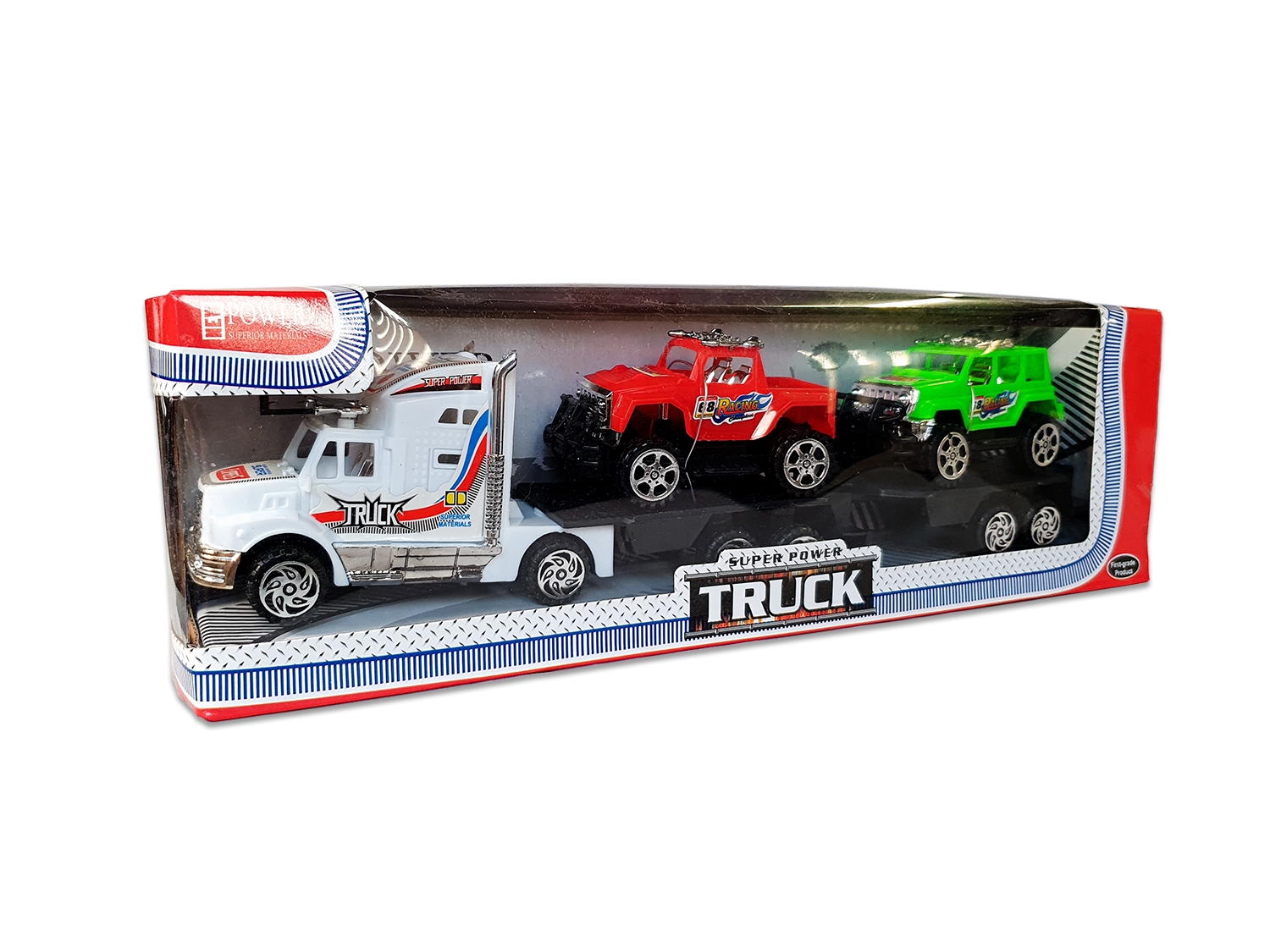 Tir cu platforma si 2 masinute Tir cu platforma si 2 masinute