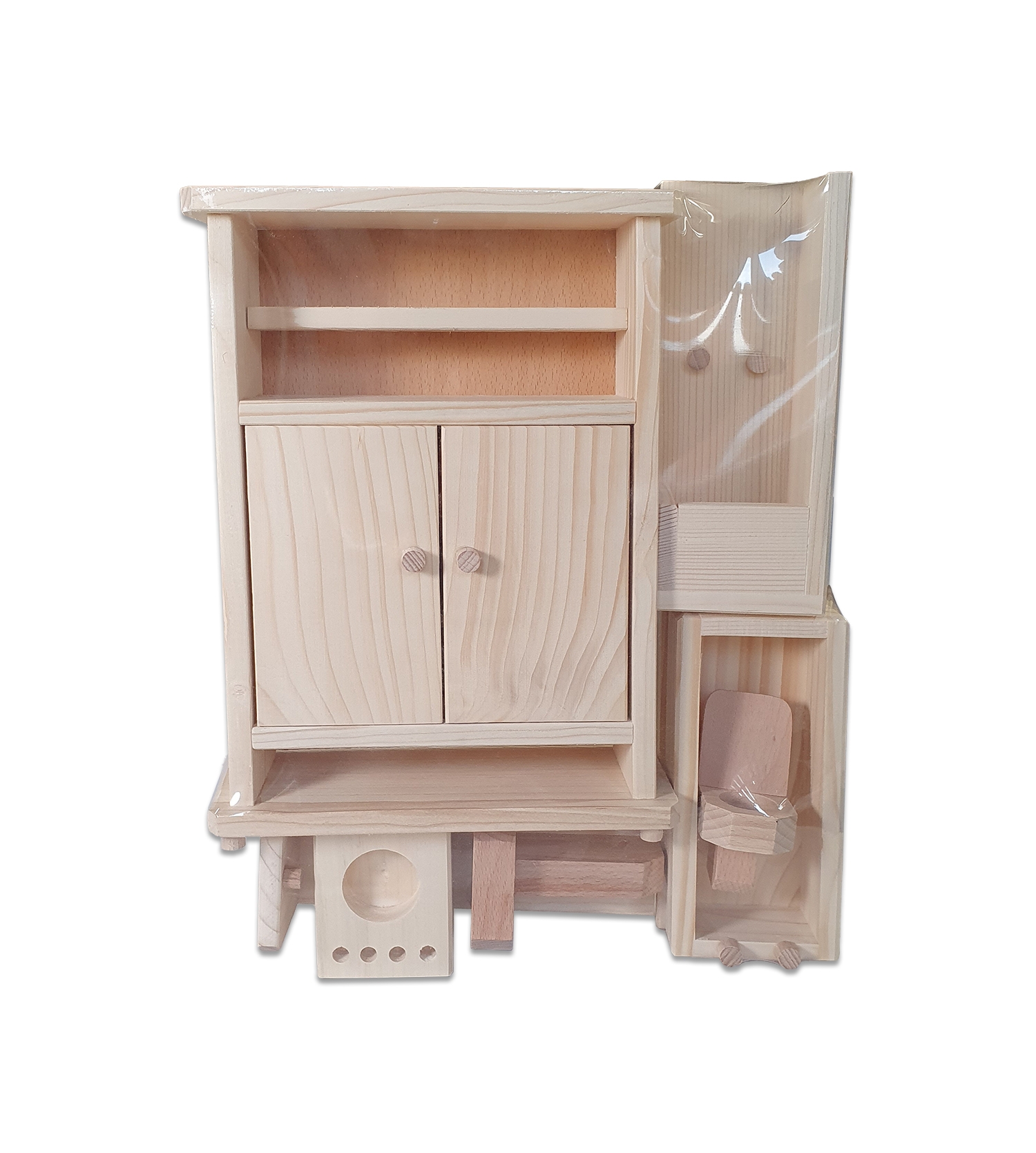 Jucarii de lemn - Set mobilier baie 6 piese Jucarii de lemn - Set mobilier baie 6 piese