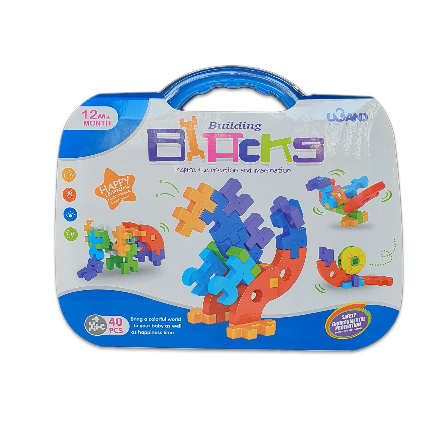 Gentuta cu 40 de cuburi de construit din plastic Gentuta cu 40 de cuburi de construit din plastic