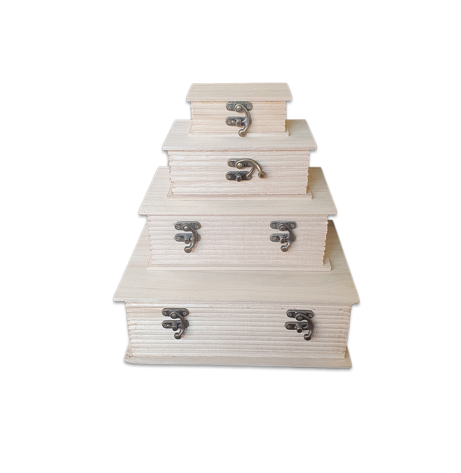 Set 4 cutii depozitare din lemn Set 4 cutii depozitare din lemn