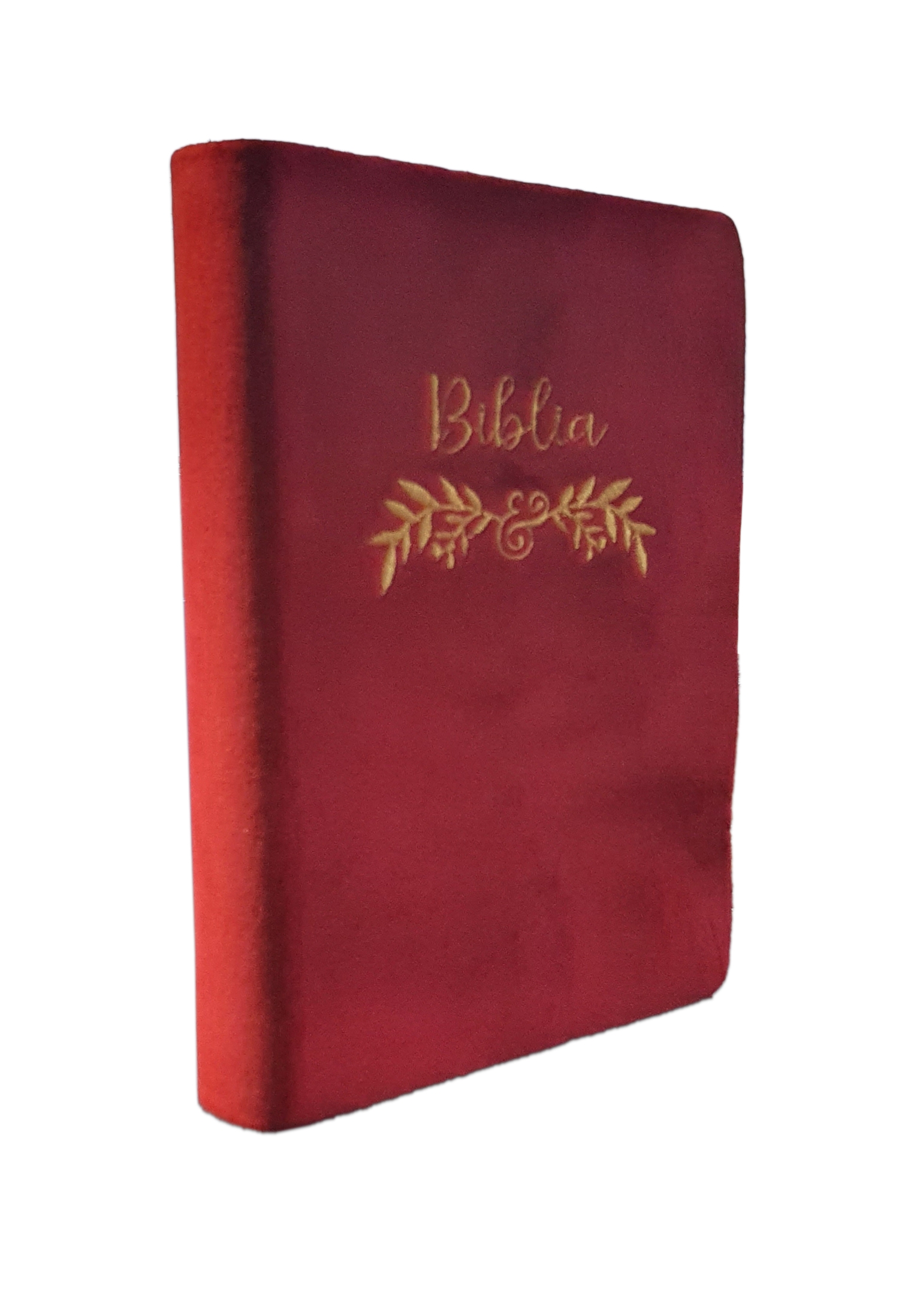 Biblia handmade, marime medie, coperta flexibila textila,culoare visiniu,margini albe [057 HM]
