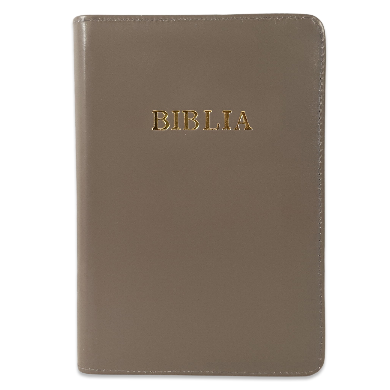 Biblie din piele, marime medie, nuanta de gri, fermoar, index, margini aurii, cuv. lui Isus cu rosu [SB 057 PFI]