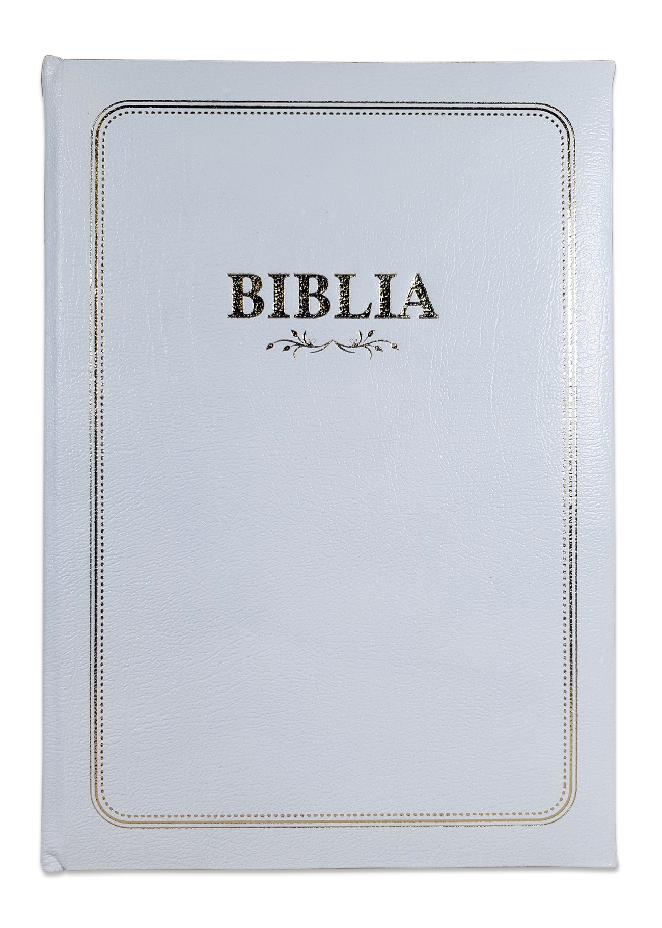 Biblia de amvon, foarte mare, piele groasă, alba, scris foarte mare, margini aurii, index, hărți biblice [097 PI]